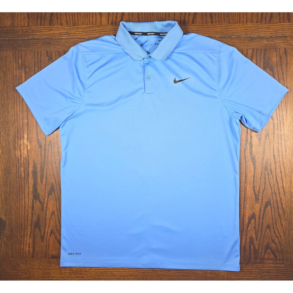 Nike Golf Dri-FIT Mens Blue Short Sleeve Polo Shirt Large